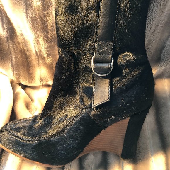 Donald J Pliner Black Calf Hair Boots - Picture 4 of 7